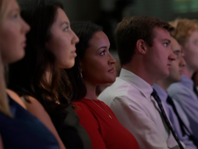 Students listen during Science Friday talk. 